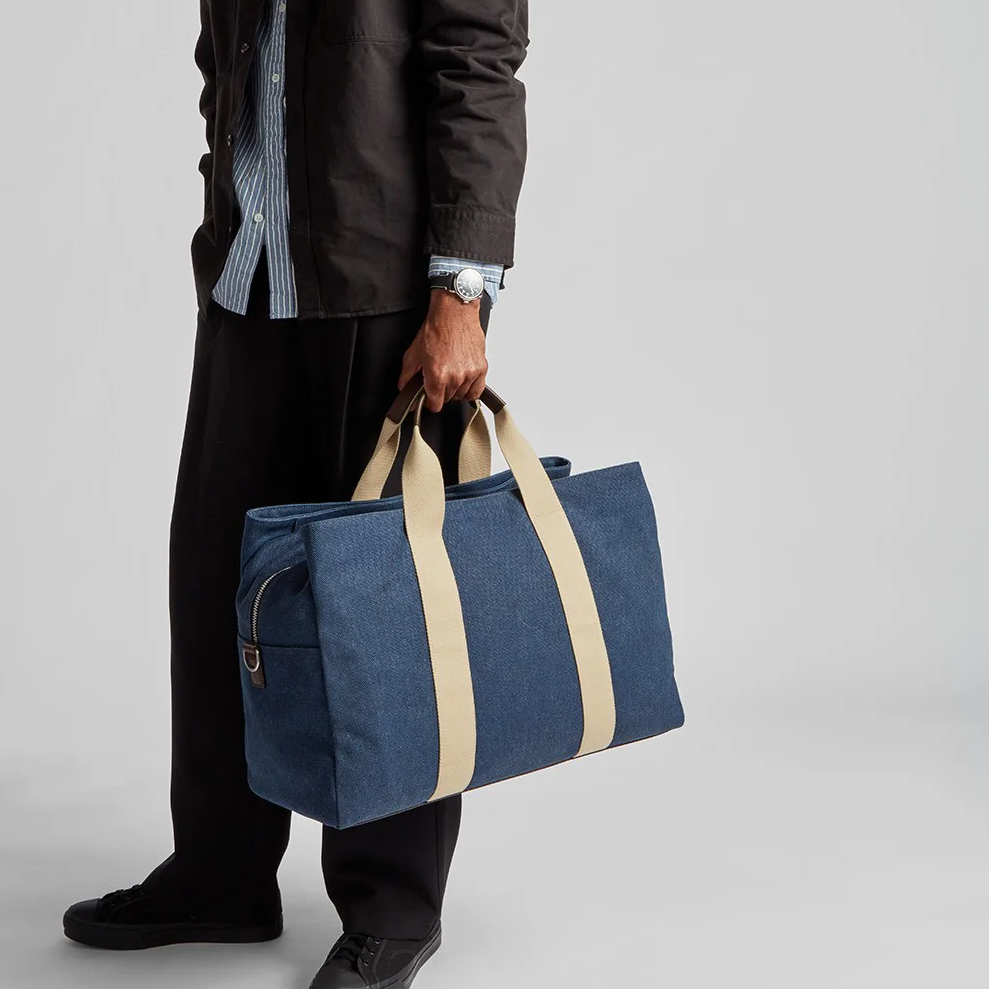 Multi-Purpose Travel Canvas Bag With Dual Carry Handles and Detachable Adjustable Crossbody Strap