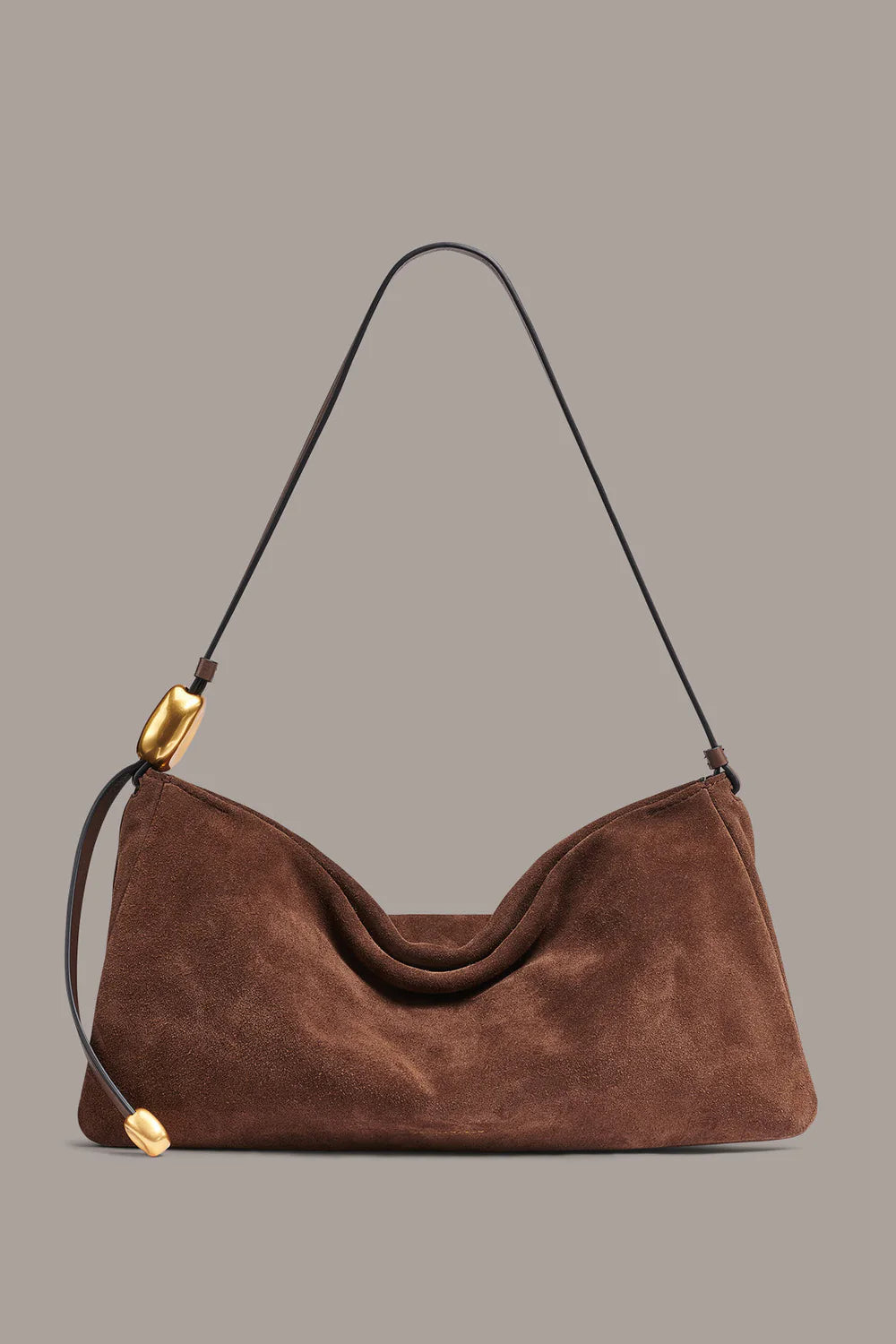 Draped Silhouette Velvet Bag With Adjustable Shoulder Strap and Multi Compartment Inner Storage