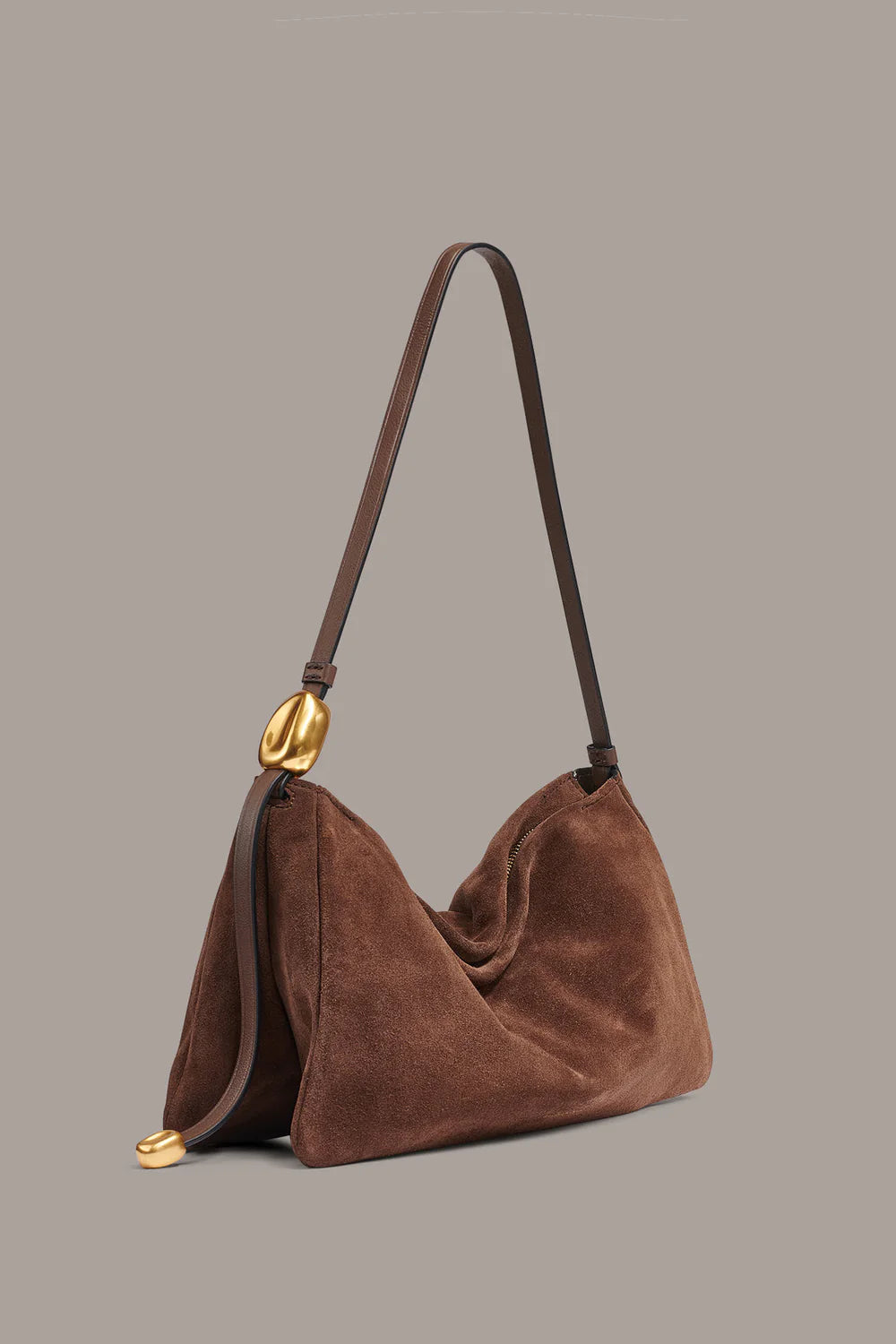 Draped Silhouette Velvet Bag With Adjustable Shoulder Strap and Multi Compartment Inner Storage
