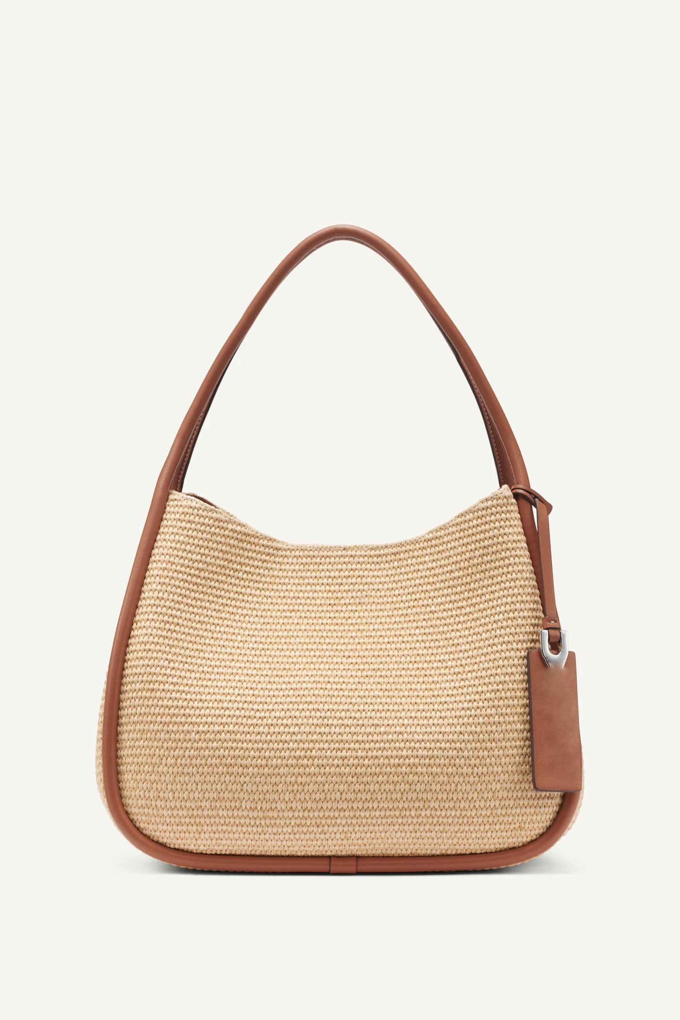 Trimmed Woven Straw Hobo Bag Equipped With Dual Handles and Detachable Crossbody Strap