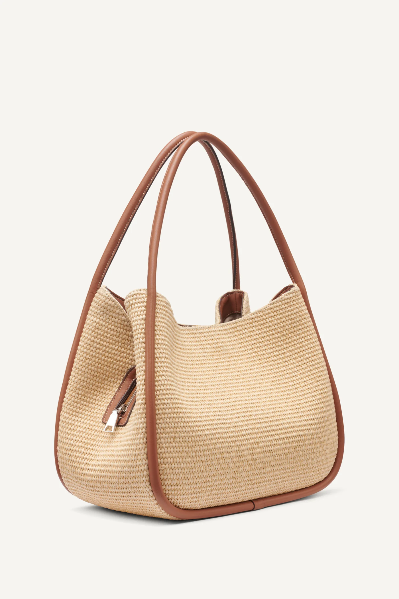 Trimmed Woven Straw Hobo Bag Equipped With Dual Handles and Detachable Crossbody Strap