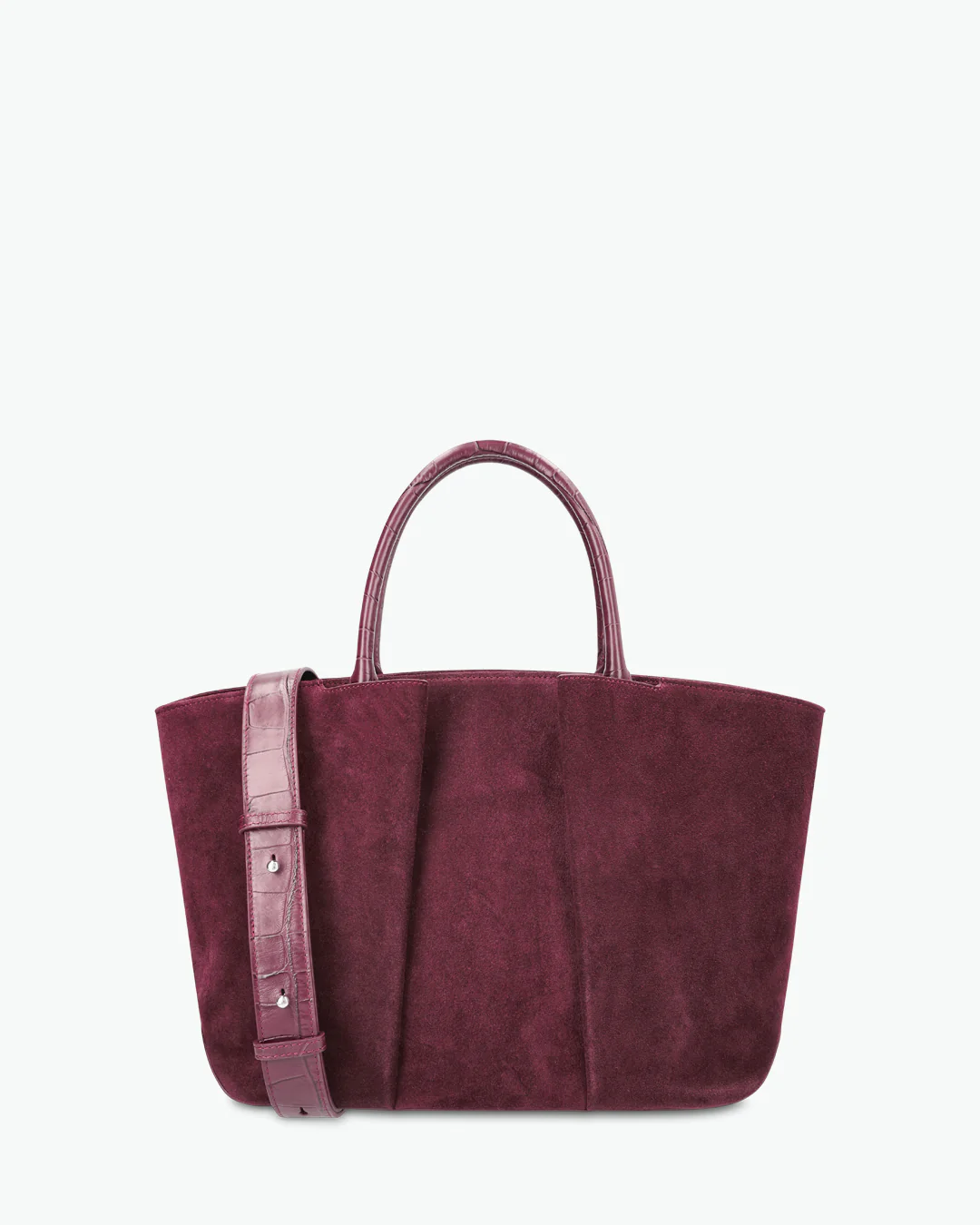 Compact Mini Tote Velvet Bag With Reinforced Base, Dual Carry Handles and Adjustable Crossbody Strap